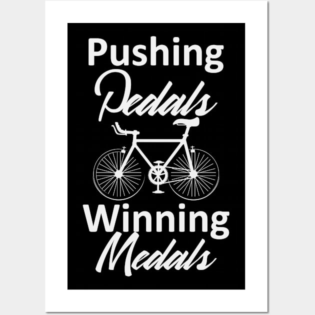 Bicycle Pedals Winning Medals | Biking Cyclist Wall Art by DesignatedDesigner
